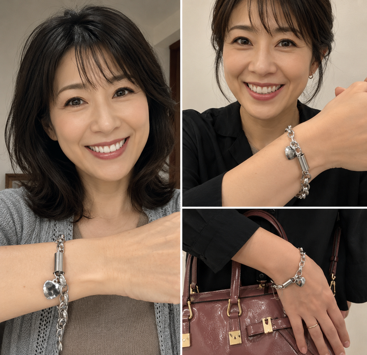 ハートを温めるチャンキー ブレスレット | ホワイトゴールド
